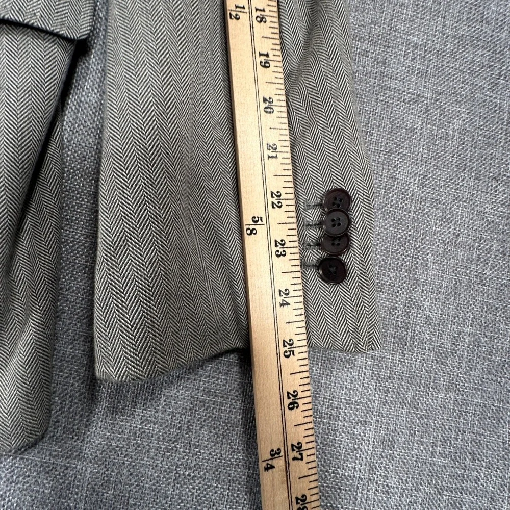 Banana Republic Blazer Mens 42R Gray Herringbone Tailored Fit Cotton Sport Coat